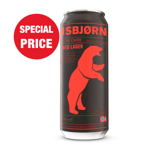 Picture of Beer Isbjorn Red Lager Mack, 4.5%, 500m, 24 Cans per Case 