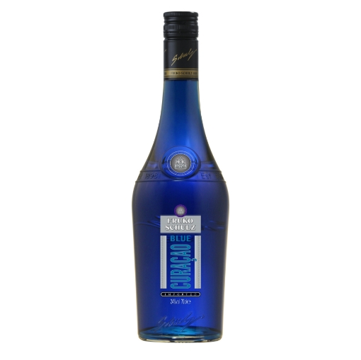 Fruko-Schulz Blue Curaçao Liqueur Bottle 700ml - Vibrant Blue Orange Flavour